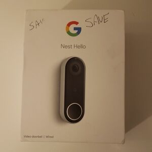 Google Nest Hello Wired Doorbell - Black and White